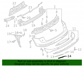 Rear bumper grille frame left Audi Q5 80A 18-24 chrome