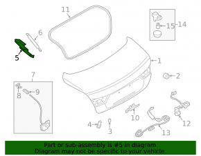 Trunk lid hinge left Infiniti Q50 14-20