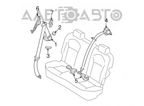 Seat belt rear right Nissan Rogue 07-12