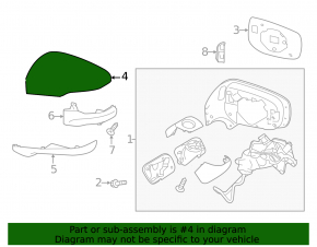 Right mirror cover for Subaru XV Crosstrek 21-23 for turn signal