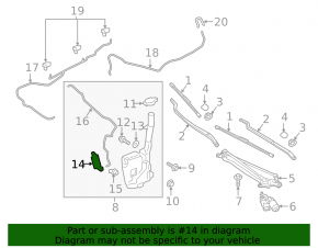 Lincoln MKZ 13-20 Windscreen Washer Motor