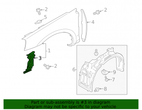 Front left wing bracket Mitsubishi Galant 04-12