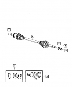 Drive axle rear left Jeep Compass 11-16 2.4