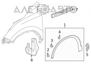 Front left mudguard Honda CRV 17-22 structure, worn
