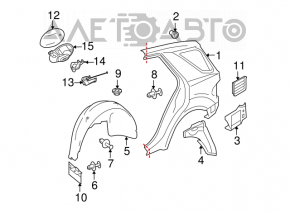 Quarter wing rear left Mercedes W164 ML