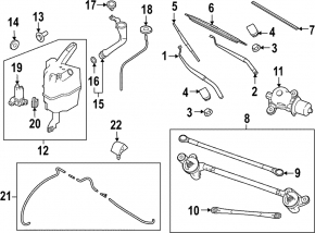 Wiper arm right Nissan Rogue Sport 17-22
