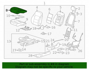 Driver's seat Chevrolet Bolt EV 22-23 without airbag, electric, heated, leather black, perforation, white and blue stitching, shot
