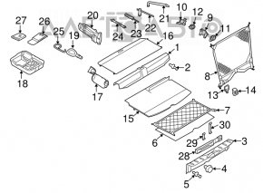 Trunk floor Mini Cooper Clubman R55 07-14 black