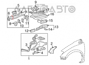 Front right quarter panel for Toyota Sienna 2010