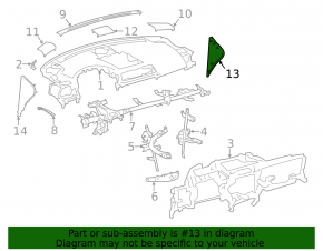 Front panel trim right side Lexus CT200h 11-17 black, scratch