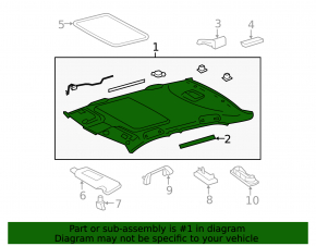 Ceiling trim Toyota Camry v40 10-11 gray, under the sunroof