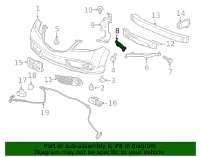 Front bumper mount left Acura RDX 13-18