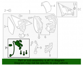 Wiring for the right side mirror of the Civic X FC 18-21 for the turn signal, Japan built