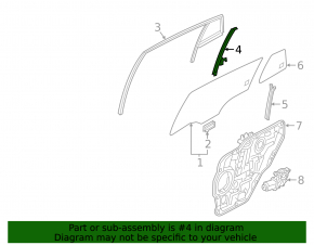 Rear left door glass guide Hyundai Ioniq 17-22