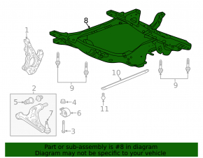 Front subframe GMC Terrain 18- FWD