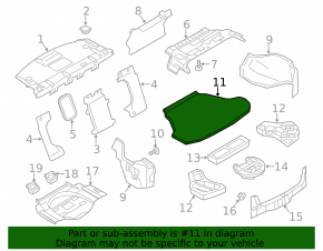 Trunk floor Infiniti Q50 14-20 for spare wheel