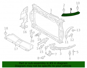 TV bar eyelash right Audi Q3 8U 15-18