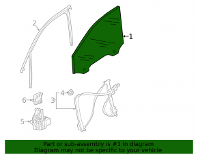Front right door glass Audi Q3 8U 15-18