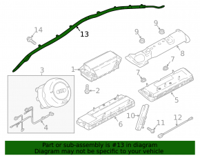 Left side curtain airbag for Audi A5 F5 18-25 5D, rusty squib