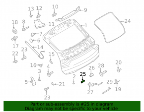 Porsche Cayenne 20-26 trunk lock