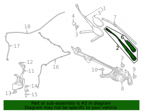 Left windshield wiper arm for Mercedes X247 GLB 20-26