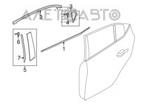 Triangle corner of the rear left door Mazda 3 14-18 BM
