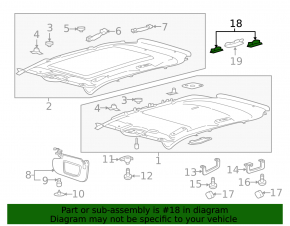 Ceiling light center left Ford Edge 15- gray