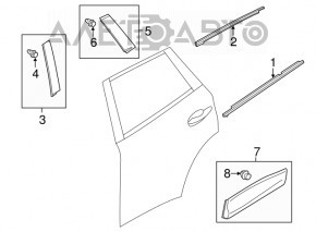 Door trim side rear right Mazda CX-5 17- rear matte