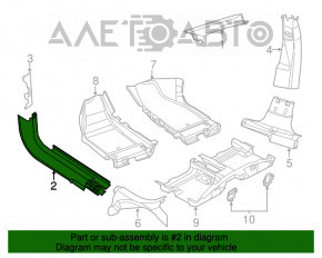 Door sill trim front left Dodge Dart 13-16 black type 2