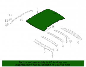 Roof metal BMW 7 G12 16-22 for panorama, sawed off, made