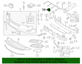 Front bumper parking sensor mount, center left, Audi A8 10-13 pre-restored