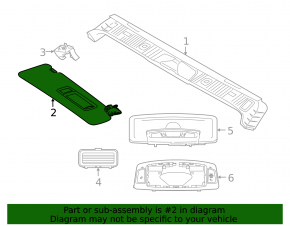 Left visor BMW 4 F33 14-20 convertible, black