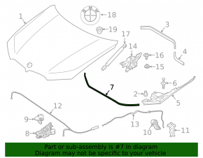 Front hood seal BMW X5 G05 19-23