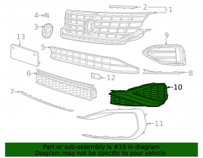 Front bumper grille left VW Passat 20-22 R-Line