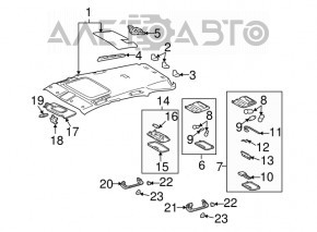 Ceiling trim Lexus RX300 RX330 RX350 RX400h 04-09 beige under the sunroof
