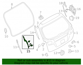 Left tailgate tilt sensor for Subaru Outback 2015-2019