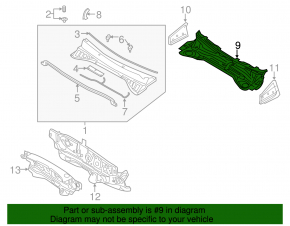 Wiper pan metal Kia Sorento 16-20