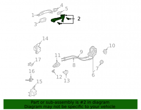 Rear left door handle mechanism for Lexus RX300 RX330 RX350 RX400h 04-09 without rod