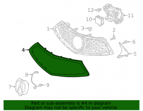 2019-24 Acura RDX Grille Frame with A-Spec Pack