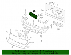 Right inner grille insert for Honda Accord 2013-2015