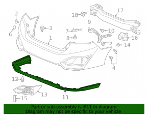 Honda Clarity 18-21 USA rear bumper lip structure, scratches