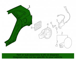 Quarter wing rear left Kia Niro 19-22 EV