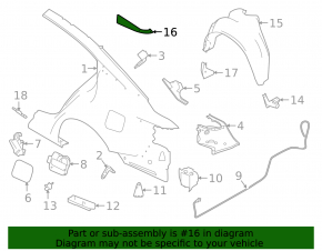 Rear wing molding right Nissan Altima 19-24 broken mount