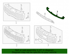 Front bumper central grille Kia Sportage 17-19 FWD