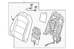Passenger seat Kia Forte 4d 14-14 without airbag