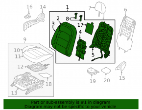 Passenger seat Kia Forte 4d 14-14 without airbag
