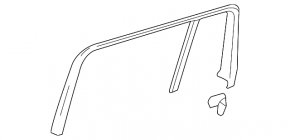 Door frame inner rear right Mercedes GLS-class X166 13-19 black without curtain