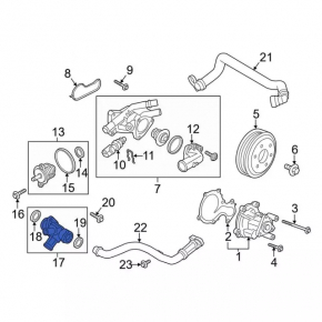 Cooling system flange Ford Ecosport 18-21 1.0T