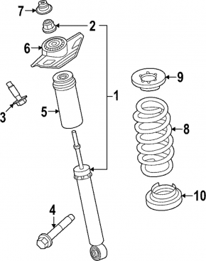 Rear left shock absorber Nissan Ariya 23-25 FWD Standard range