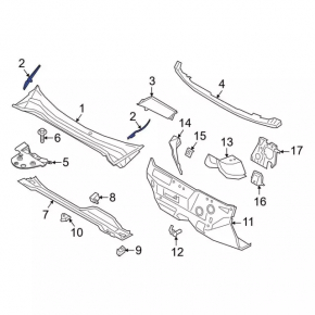 Wiper grille seal left Ford Bronco Sport 21-25